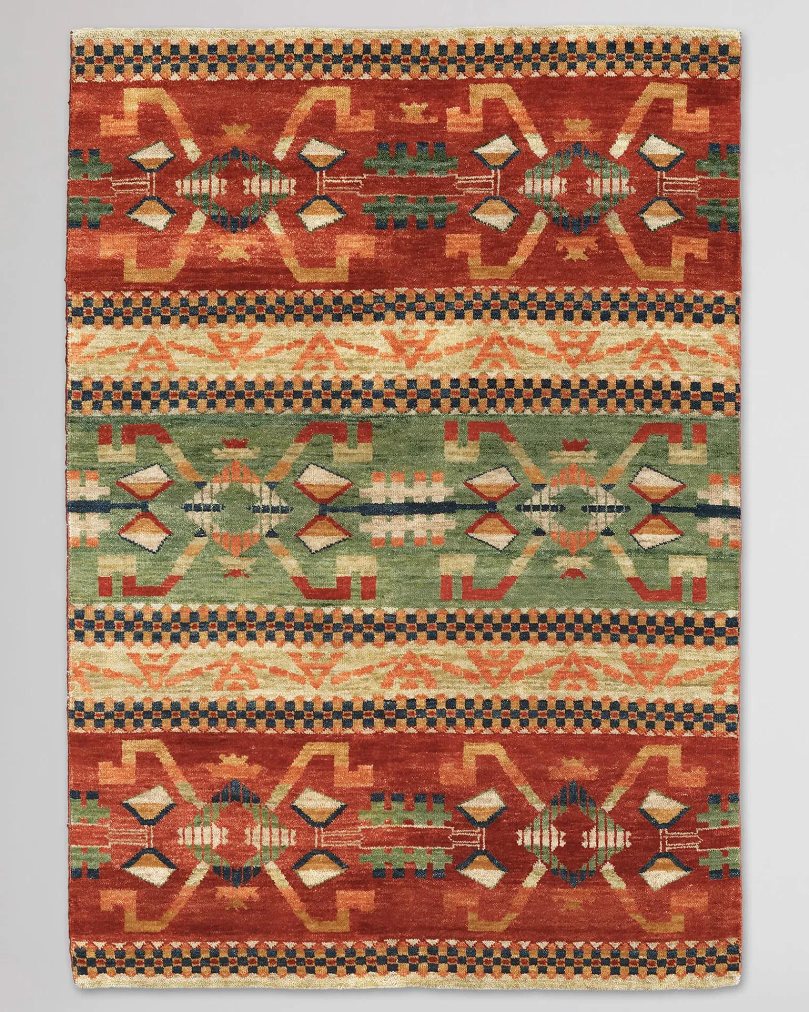Pendleton ANAZAZI HANDMADE RUG GREEN/RED Hot