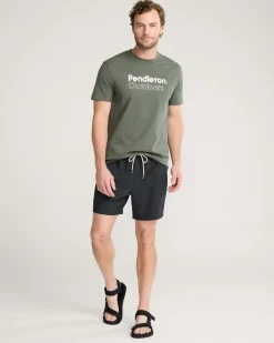 Pendleton BANDED CROWN HYDROMORPH SWIM TRUNKS BLACK New