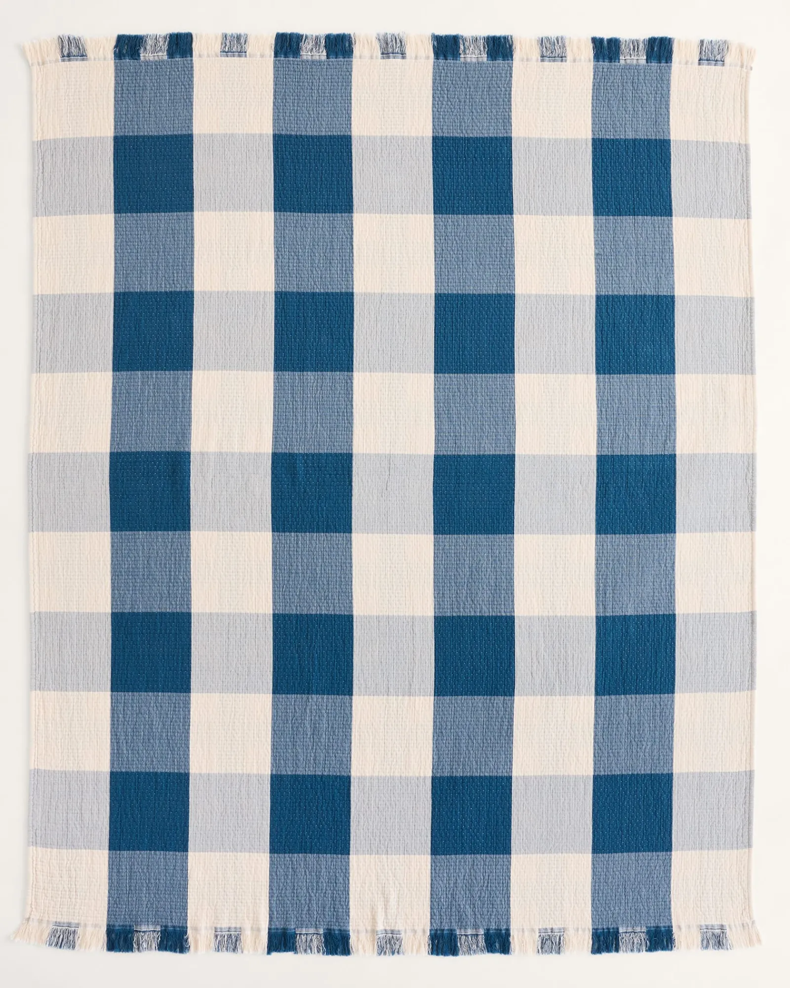 Pendleton BLOCK PLAID ORGANIC COTTON FRINGED THROW ONE SIZE Hot