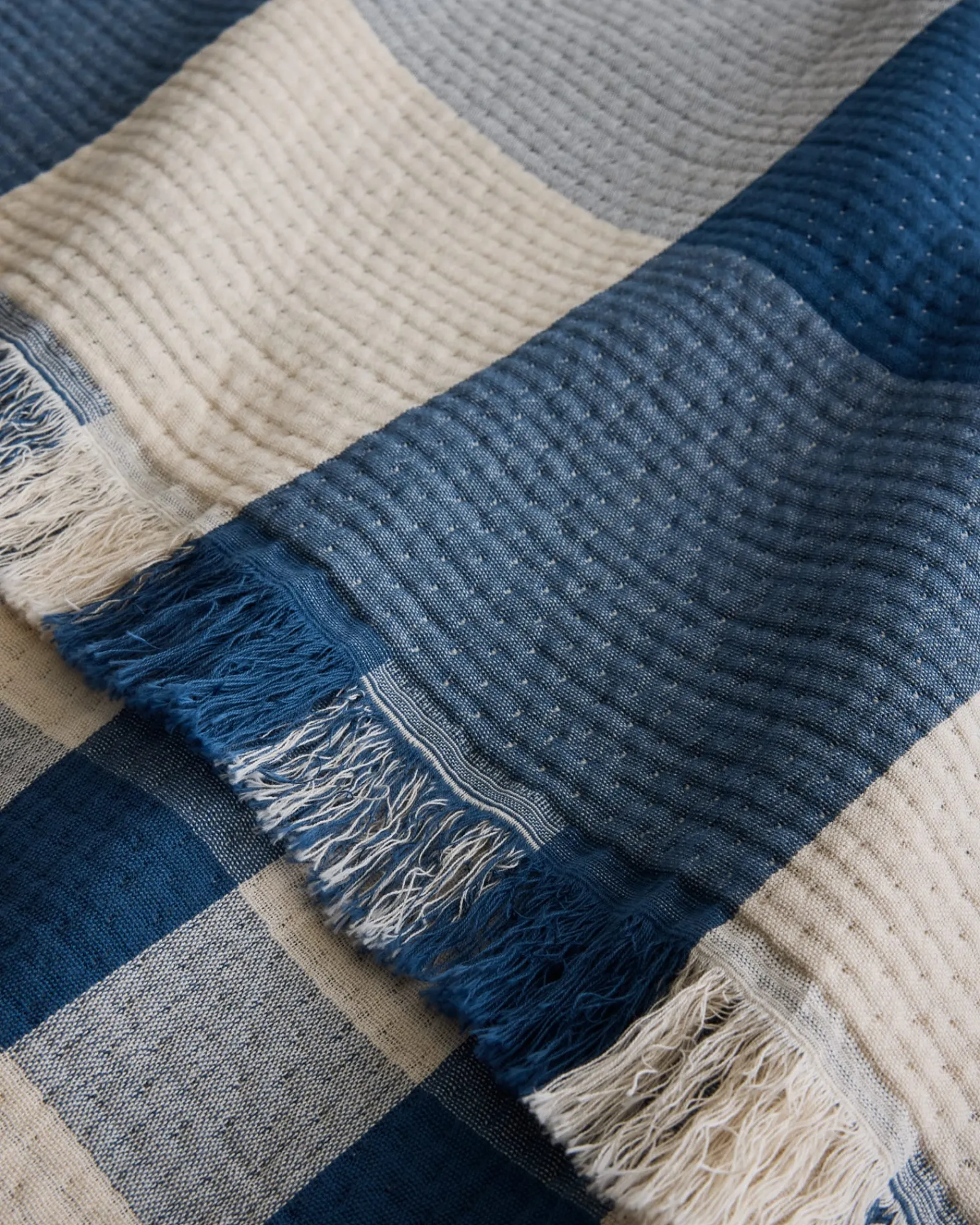 Pendleton BLOCK PLAID ORGANIC COTTON FRINGED THROW ONE SIZE Hot