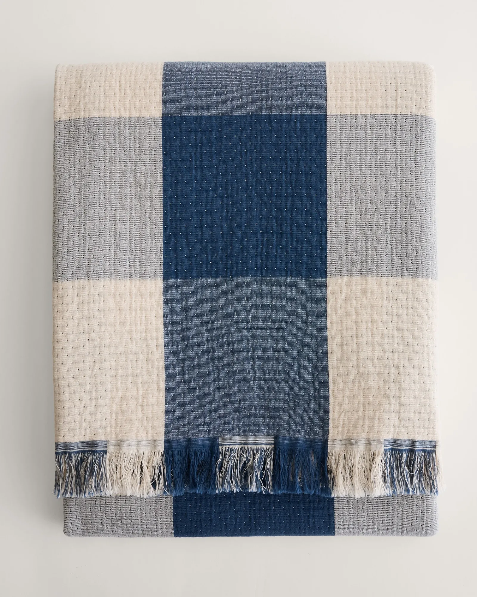 Pendleton BLOCK PLAID ORGANIC COTTON FRINGED THROW ONE SIZE Hot