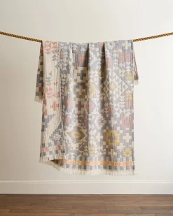 Pendleton BLUE RIDGE ORGANIC COTTON FRINGED THROW ONE SIZE New