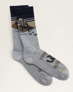 Pendleton COWBOY CAMP SOCKS BLUE/BROWN Fashion