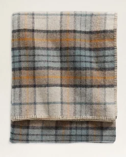 Pendleton ECO-WISE WOOL PLAID/STRIPE BLANKET MISTY RIDGE Online