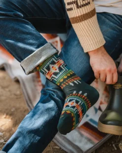 Pendleton HARDING CREW SOCKS GREEN/BLUE MULTI Fashion