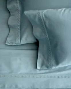 Pendleton HARDING EMBROIDERED SHEET SET SILVER BLUE Hot