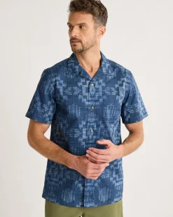 Pendleton MEN'S ALOHA COTTON CAMP SHIRT NAVY HARDING New