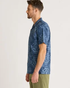 Pendleton MEN'S ALOHA COTTON CAMP SHIRT NAVY HARDING New