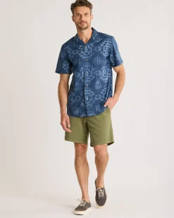 Pendleton MEN'S ALOHA COTTON CAMP SHIRT NAVY HARDING New