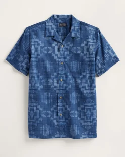 Pendleton MEN'S ALOHA COTTON CAMP SHIRT NAVY HARDING New
