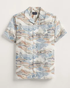 Pendleton MEN'S ALOHA COTTON CAMP SHIRT PACIFIC LANDSCAPE Clearance