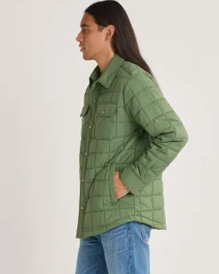 Pendleton MEN'S ARROYO CRINKLE QUILTED SHIRT JACKET GREEN VINE New