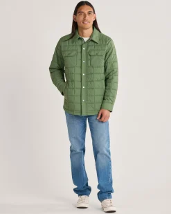 Pendleton MEN'S ARROYO CRINKLE QUILTED SHIRT JACKET GREEN VINE New
