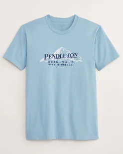 Pendleton MEN'S BORN IN OREGON GRAPHIC TEE PALE BLUE/NAVY Sale