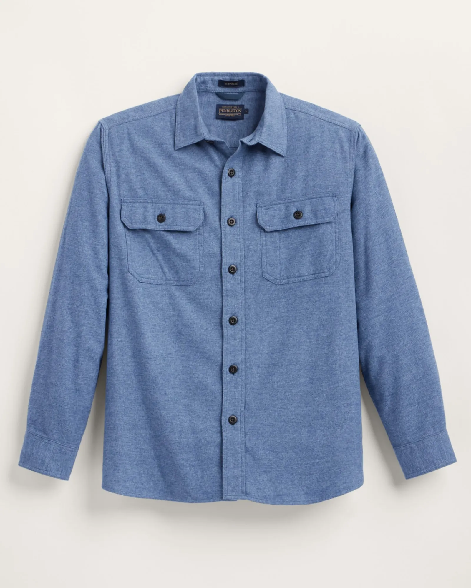 Pendleton MEN'S BURNSIDE DOUBLEBRUSHED FLANNEL SHIRT BLUE HEATHER Clearance