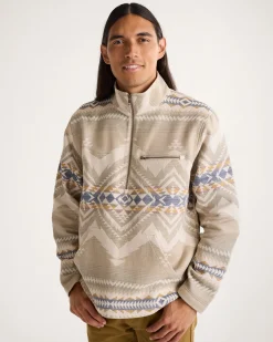 Pendleton MEN'S DOUBLESOFT DOVER QUARTER ZIP TAUPE CASCADIA New