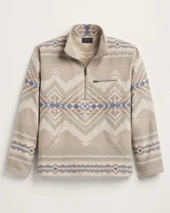 Pendleton MEN'S DOUBLESOFT DOVER QUARTER ZIP TAUPE CASCADIA New