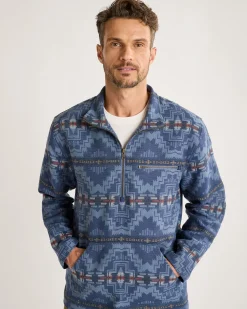 Pendleton MEN'S DOUBLESOFT DOVER QUARTER ZIP NAVY HARDING STAR Discount