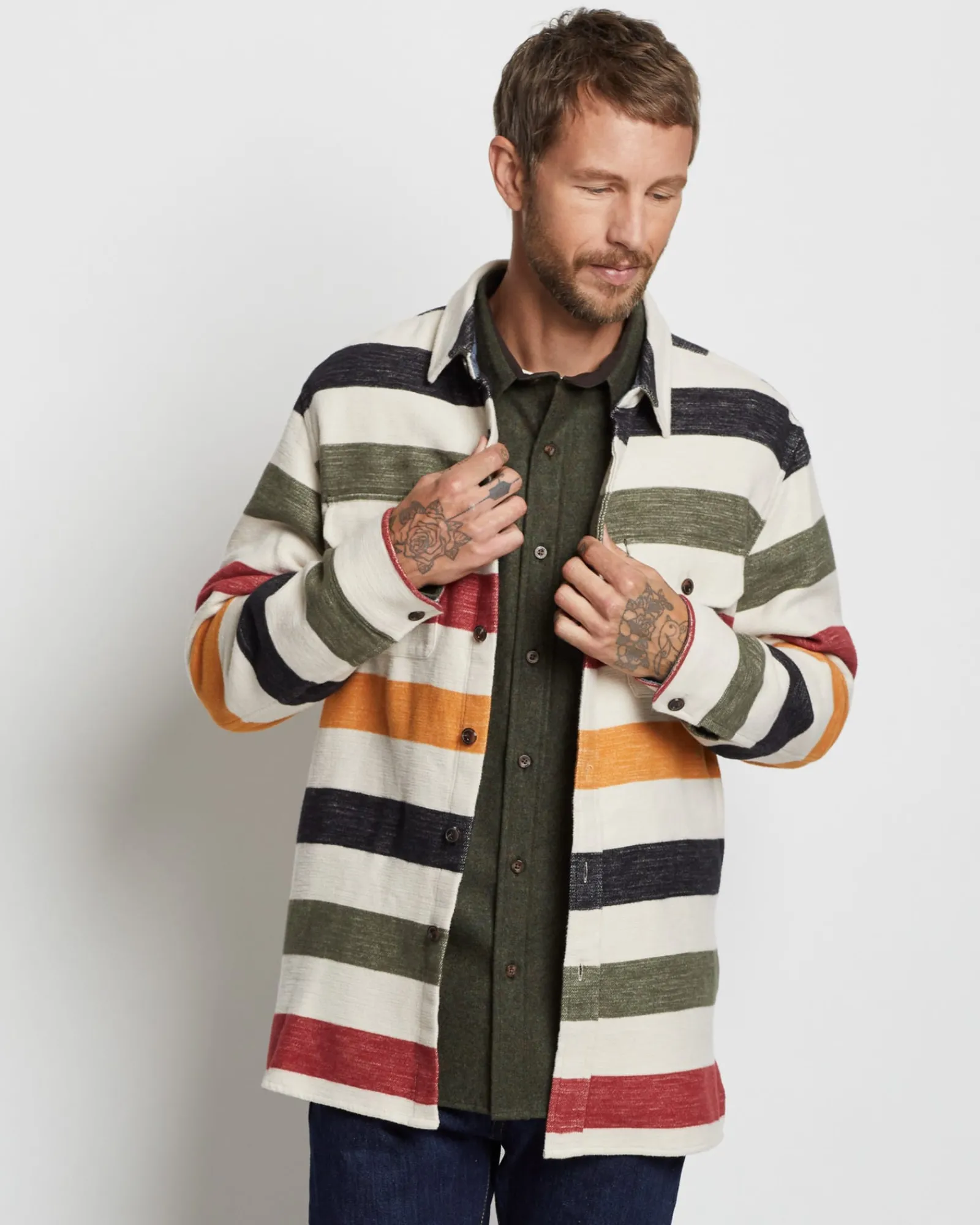 Pendleton MEN'S DOUBLESOFT GLACIER DRIFTWOOD SHIRT REGULAR Online