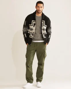 Pendleton MEN'S HARDING ZIP LAMBSWOOL CARDIGAN BLACK PEARL Sale