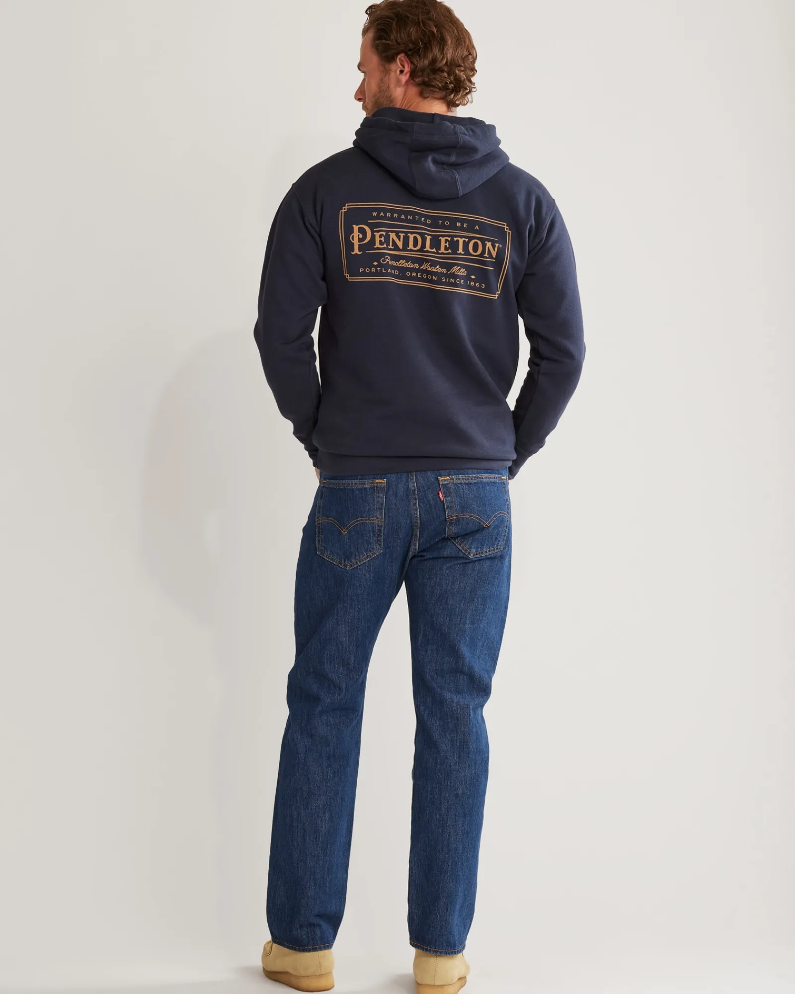 Pendleton MEN'S HERITAGE LOGO HOODIE NAVY/GOLD Best