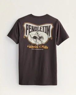 Pendleton MEN'S HERITAGE RODEO RIDER TEE BROWN/CREAM Discount