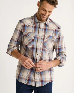 Pendleton MEN'S LONG-SLEEVE BISHOP COTTON SHIRT BROWN MULTI PLAID Outlet