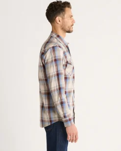 Pendleton MEN'S LONG-SLEEVE BISHOP COTTON SHIRT BROWN MULTI PLAID Outlet