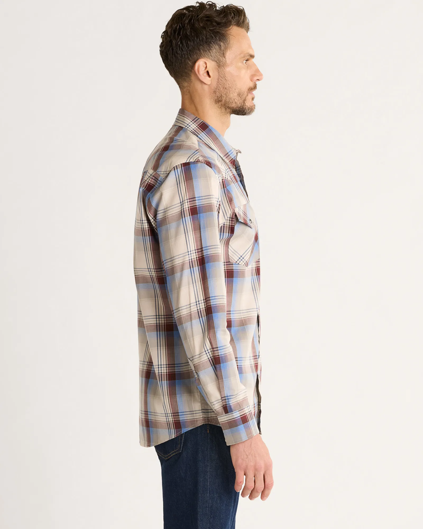 Pendleton MEN'S LONG-SLEEVE BISHOP COTTON SHIRT BROWN MULTI PLAID Outlet