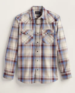 Pendleton MEN'S LONG-SLEEVE BISHOP COTTON SHIRT BROWN MULTI PLAID Outlet