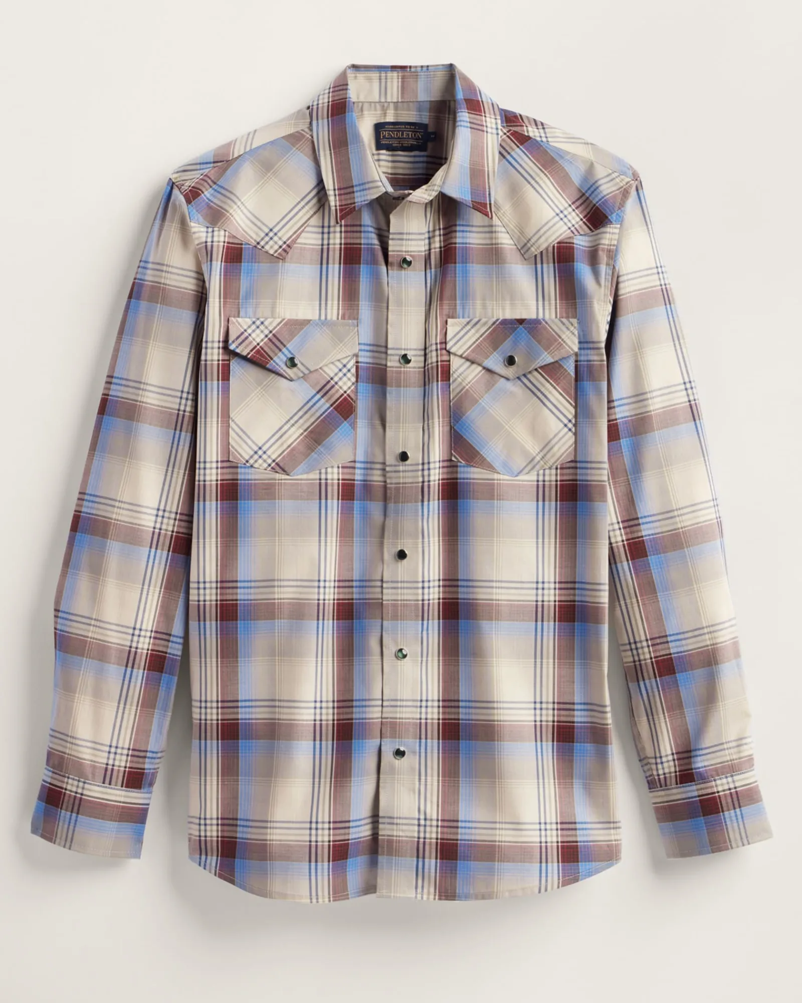 Pendleton MEN'S LONG-SLEEVE BISHOP COTTON SHIRT BROWN MULTI PLAID Outlet