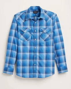 Pendleton MEN'S LONG-SLEEVE BISHOP COTTON SHIRT NAVY/BLUE PLAID Online