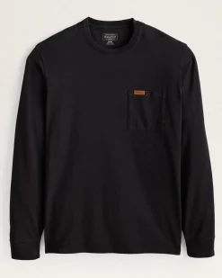 Pendleton MEN'S LONG-SLEEVE DESCHUTES POCKET TEE BLACK Discount
