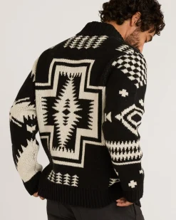 Pendleton MEN'S MIXED ICONS LAMBSWOOL CARDIGAN BLACK/WHITE Discount