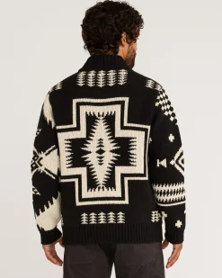 Pendleton MEN'S MIXED ICONS LAMBSWOOL CARDIGAN BLACK/WHITE Discount