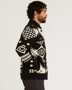 Pendleton MEN'S MIXED ICONS LAMBSWOOL CARDIGAN BLACK/WHITE Discount