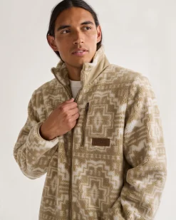 Pendleton MEN'S PASCO ZIP-FRONT FLEECE JACKET TAN HARDING STAR Best