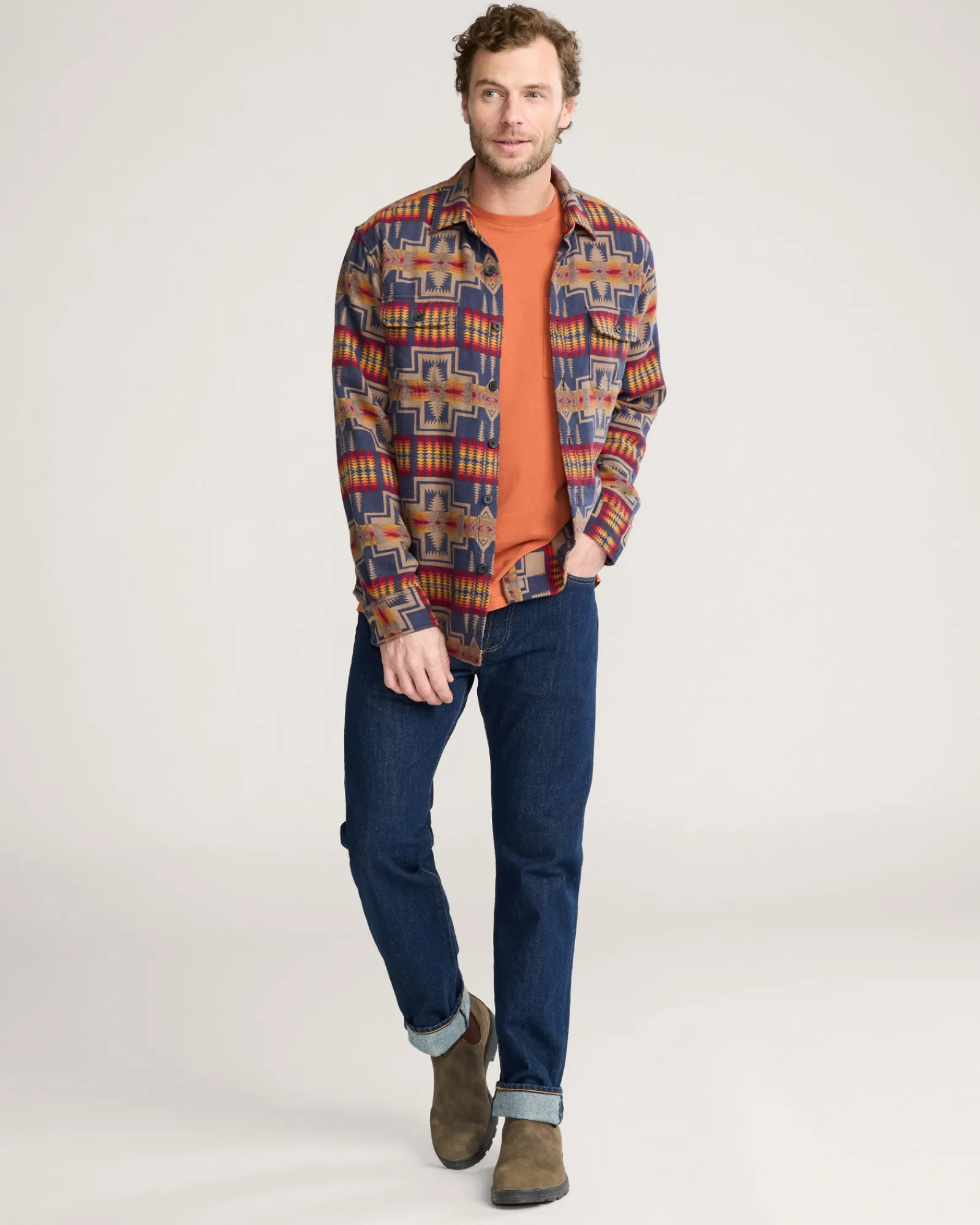 Pendleton MEN'S UK HARDING CHAMOIS SHIRT NAVY New