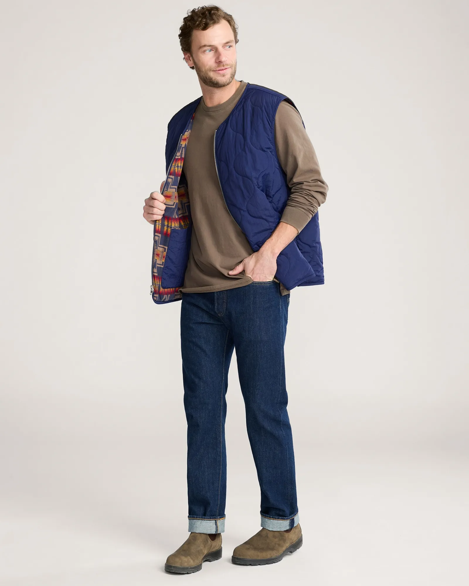 Pendleton MEN'S UK HARDING REVERSIBLE QUILTED VEST NAVY Online