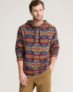 Pendleton MEN'S UK HARDING CHAMOIS HOODIE NAVY Best
