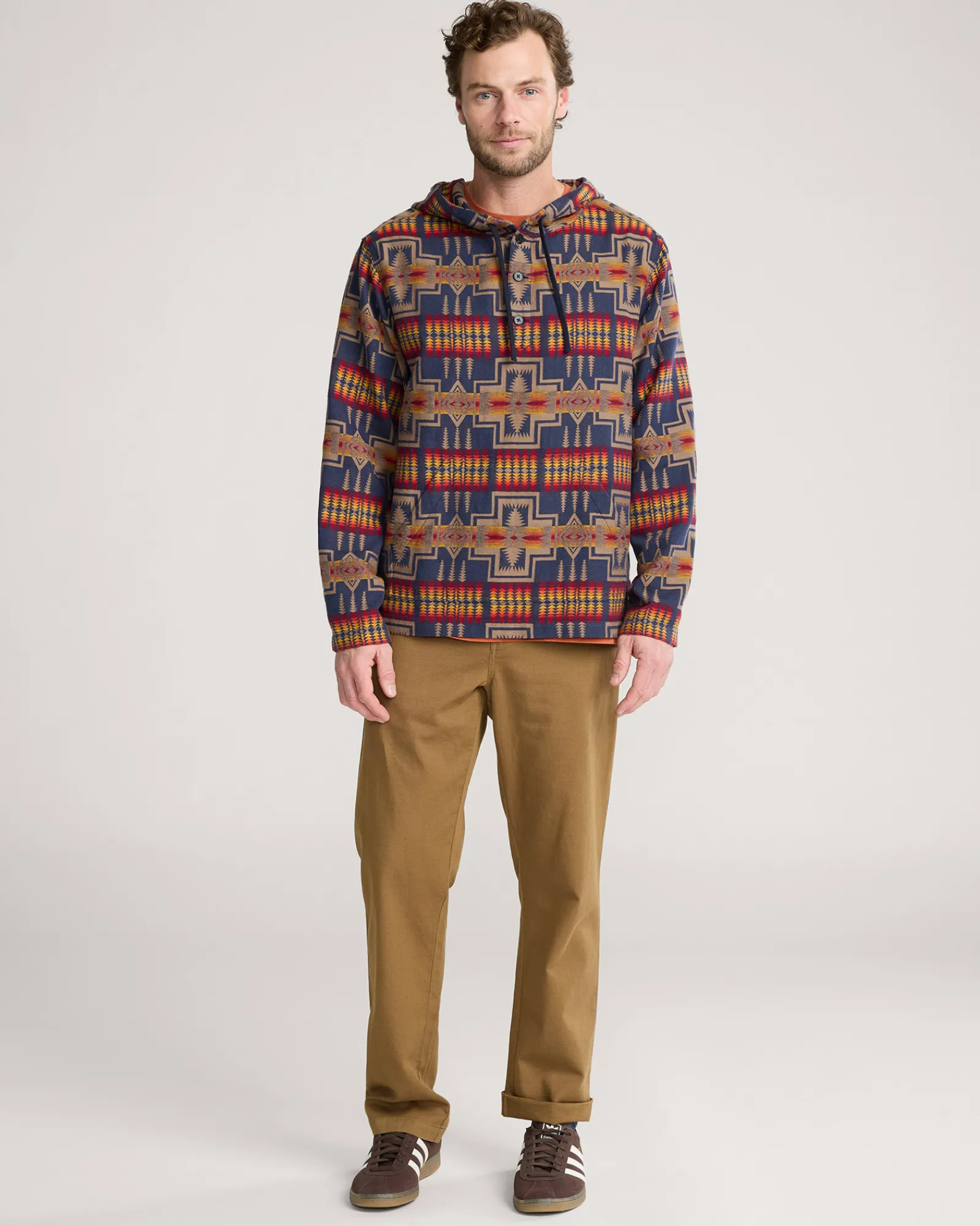 Pendleton MEN'S UK HARDING CHAMOIS HOODIE NAVY Best