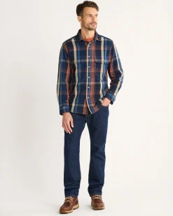 Pendleton MEN'S PLAID ARCADIA FLANNEL SHIRT NAVY MULTI PLAID Sale