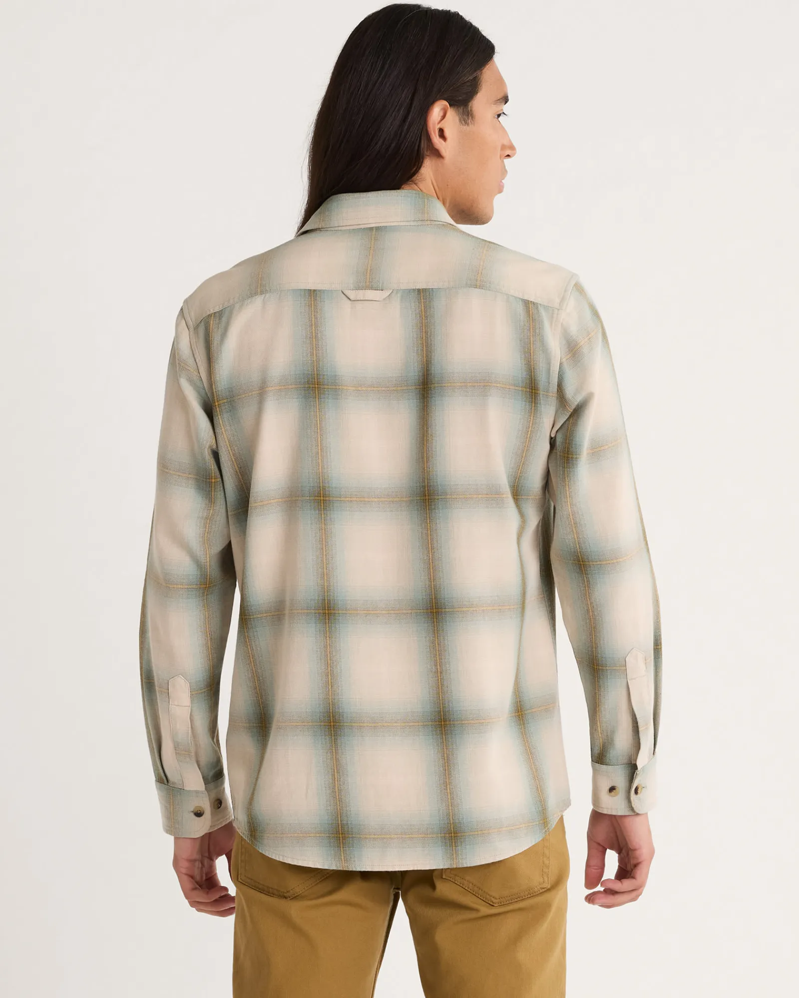 Pendleton MEN'S PLAID BEACH SHACK COTTON SHIRT TAN/SAGE OMBRE Outlet