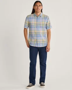 Pendleton MEN'S PLAID SHORELINE LINEN SHIRT BLUE MULTI Outlet