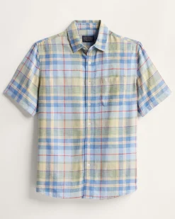 Pendleton MEN'S PLAID SHORELINE LINEN SHIRT BLUE MULTI Outlet