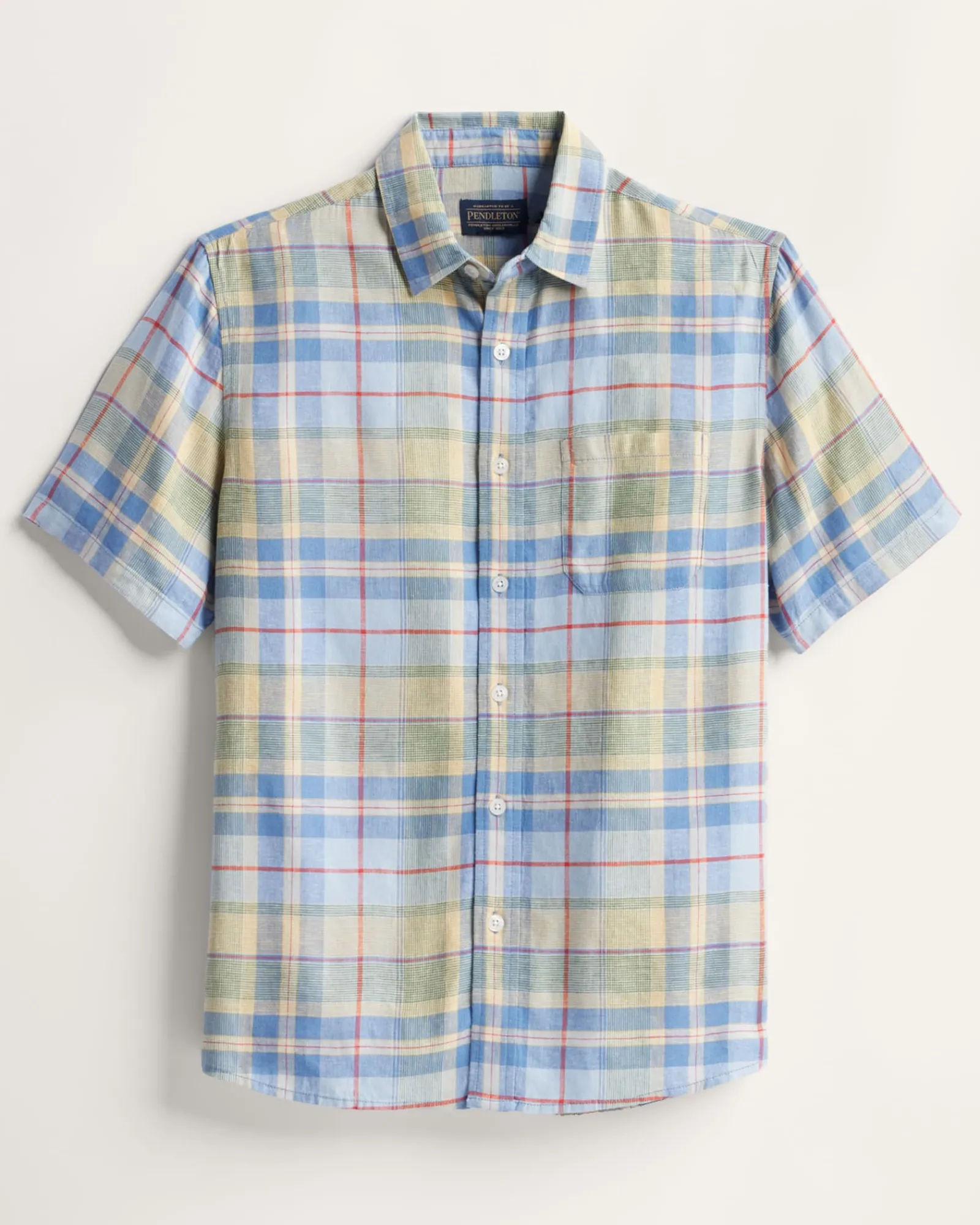 Pendleton MEN'S PLAID SHORELINE LINEN SHIRT BLUE MULTI Outlet