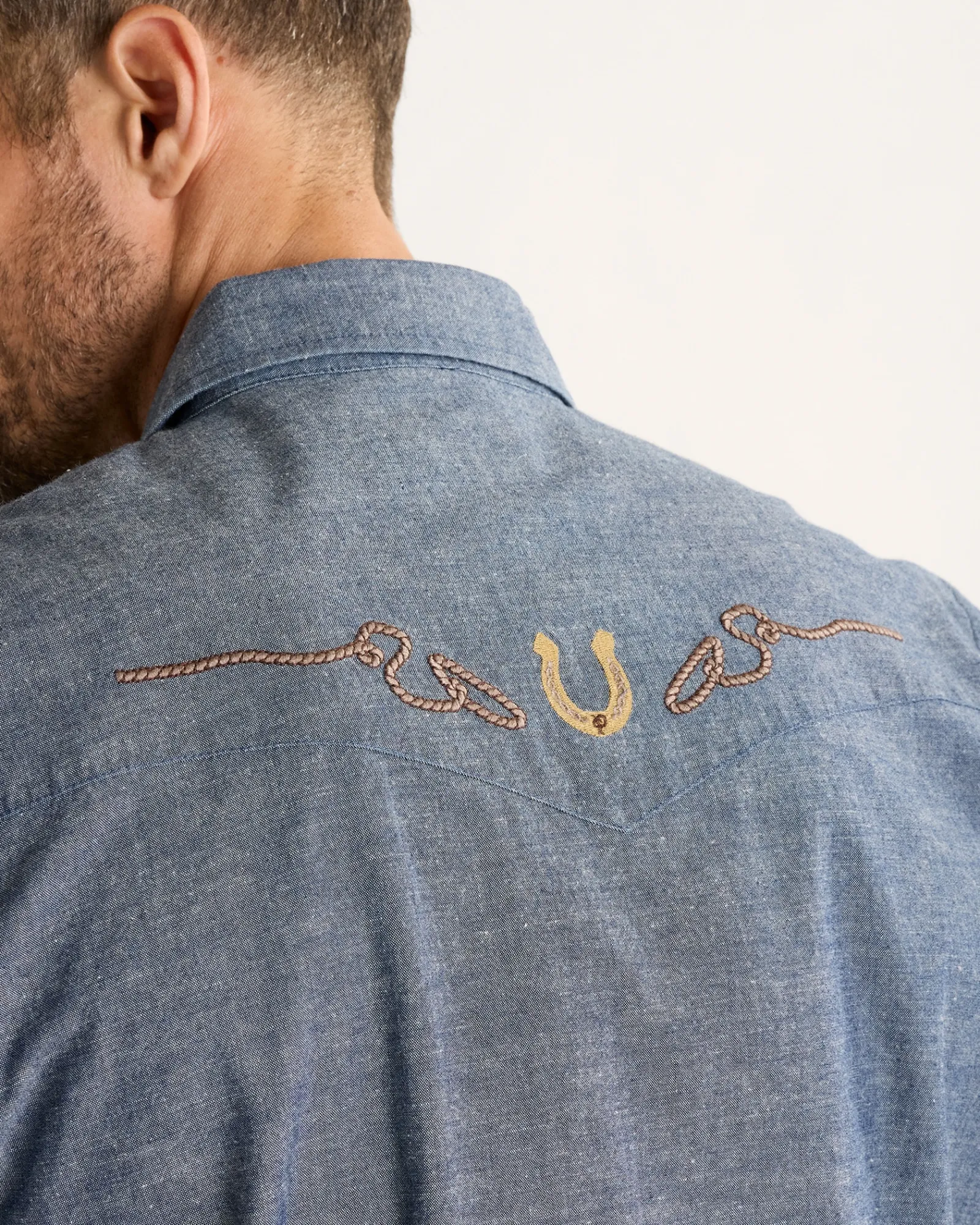 Pendleton MEN'S RODEO EMBROIDERED CHAMBRAY GAMBLER SHIRT DARK BLUE/RODEO Best