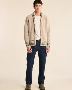 Pendleton MEN'S SALMON FALLS LAMBSWOOL CARDIGAN OATMEAL Discount