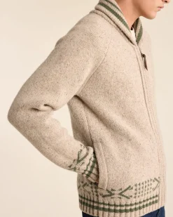 Pendleton MEN'S SALMON FALLS LAMBSWOOL CARDIGAN OATMEAL Discount