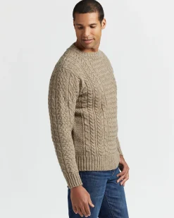 Pendleton MEN'S SHETLAND COLLECTION FISHERMAN SWEATER COYOTE Outlet